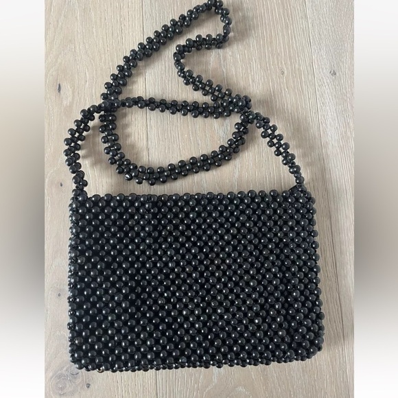Magid black Bead Clutch Purse Bag Vintage *D26 - Picture 2 of 3